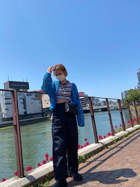 「GRL（グレイル）のチェーンフラップショルダーバッグ（ショルダーバッグ）」を使った、rさん（レディース・159cm）の春コーディネート