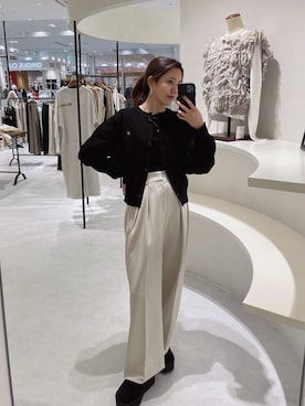 1ポイントメッシュカーディガンを使った人気ファッション