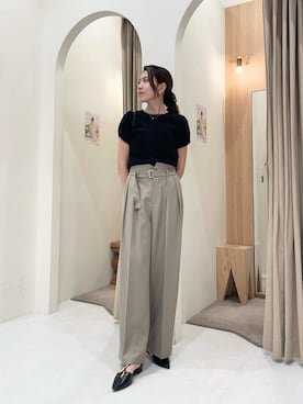 「CAPRICIEUX LE'MAGE（カプリシューレマージュ）の【LE'MAGE×gemeilコラボ】3WAYキャンバスエッグショルダーバッグ（ショルダーバッグ、ブラック系）」を使った、mori_lemageさん（レディース・167cm）の春コーディネート