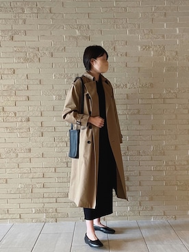 「HYKE」｜「アイテム（トレンチコート）」を使った、バルサンさん（レディース・162cm）の春コーディネート