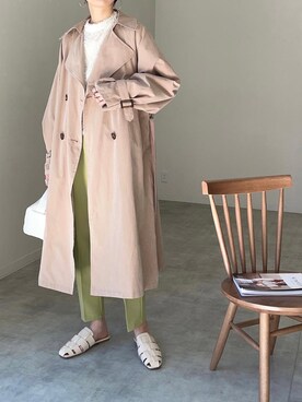 「reca（レカ）のアイテム（トレンチコート）」を使った、mikiteeさん（レディース・166cm）の冬コーディネート