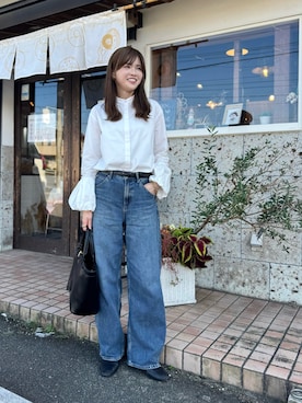 「アイテム（トートバッグ、ブラック系）」を使った、mikiteeさん（レディース・166cm）の秋コーディネート