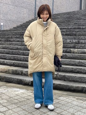 「ANGIE（アンジー）のアイテム（ダウンジャケット/コート）」を使った、mikiteeさん（レディース・166cm）の秋コーディネート