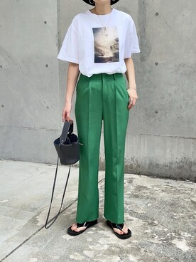 「MEDE19F（メデジュウキュウ）のアイテム（Tシャツ/カットソー）」を使った、mikiteeさん（レディース・166cm）の春コーディネート
