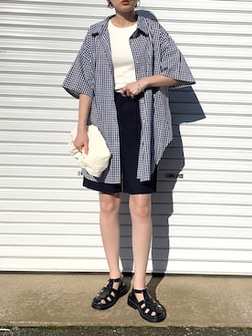 「メンズライクコーデ」｜「アイテム（サンダル）」を使った、mikiteeさん（レディース・166cm）の春コーディネート