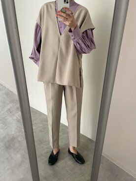 「夏秋ミックス」｜「アイテム（ベスト）」を使った、mikiteeさん（レディース・166cm）の夏コーディネート