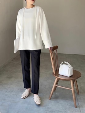 「美シルエットパンツ」｜mikiteeさん（レディース・166cm）の冬コーディネート
