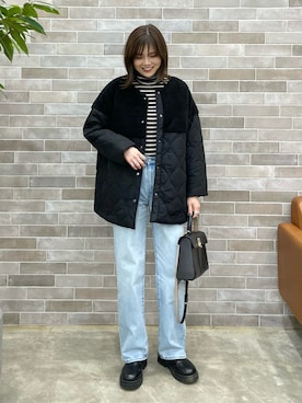 「libelle more（リベル モア）のアイテム（その他アウター）」を使った、mikiteeさん（レディース・166cm）の冬コーディネート