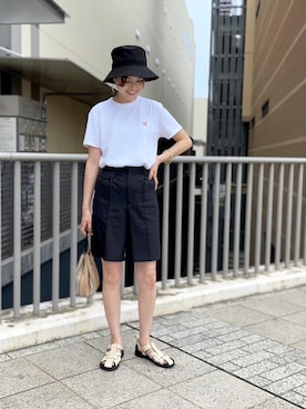 「キツネTシャツ」｜mikiteeさん（レディース・166cm）の夏コーディネート