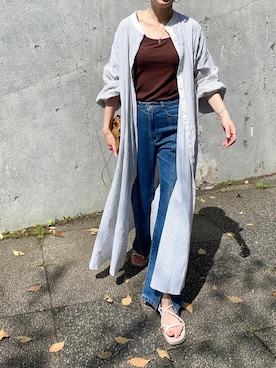 「フレアデニム」｜mikiteeさん（レディース・166cm）の春コーディネート