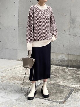 「libelle more（リベル モア）のアイテム（トップス）」を使った、mikiteeさん（レディース・166cm）の秋コーディネート