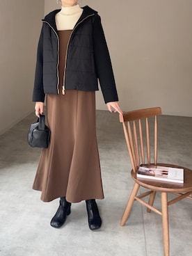 「libelle more（リベル モア）のアイテム（ブルゾン）」を使った、mikiteeさん（レディース・166cm）の秋コーディネート