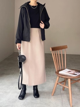 「libelle more（リベル モア）のアイテム（ブルゾン）」を使った、mikiteeさん（レディース・166cm）の秋コーディネート