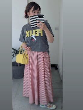 「ストライプスカート」｜nさん（レディース・157cm）の夏コーディネート