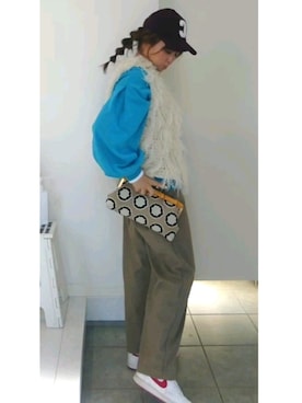 「Cheek（チーク）のアイテム（帽子）」を使った、nさん（レディース・158cm）の冬コーディネート