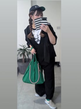 「アイテム（サロペット/オーバーオール）」を使った、nさん（レディース・157cm）の秋コーディネート