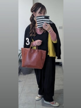 「アイテム（つなぎ/オールインワン）」を使った、nさん（レディース・157cm）の冬コーディネート