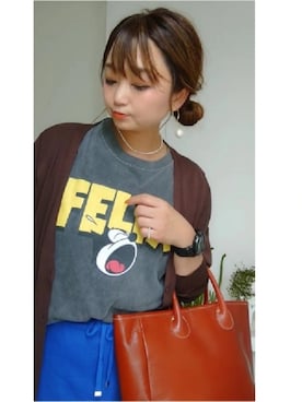 「TASINAMI（タシナミ）のアイテム（トートバッグ）」を使った、nさん（レディース・158cm）の夏コーディネート