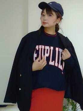 「RODEO CROWNS WIDE BOWL（ロデオクラウンズワイドボウル）のアイテム（その他アウター）」を使った、nさん（レディース・156cm）の秋コーディネート