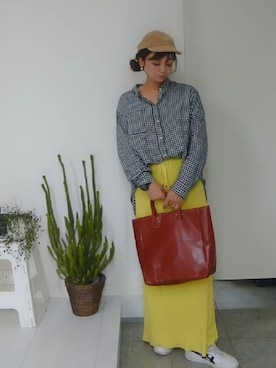 「TASINAMI（タシナミ）のアイテム（トートバッグ）」を使った、nさん（レディース・158cm）の夏コーディネート