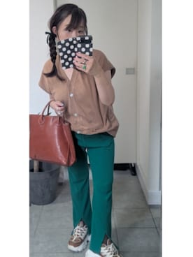 「PAGEBOY（ページボーイ）のプラットチャンキースニーカー（スニーカー、ベージュ系）」を使った、nさん（レディース・157cm）の秋コーディネート