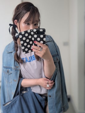 「PASSIONEのアイテム（Tシャツ/カットソー、グレー系）」を使った、nさん（レディース・157cm）の春コーディネート