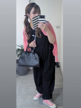 「アイテム（つなぎ/オールインワン）」を使った、nさん（レディース・157cm）の秋コーディネート