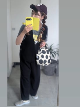 「アイテム（オールインワン・サロペット）」を使った、nさん（レディース・157cm）の夏コーディネート