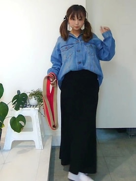 「CIAOPANIC TYPY（チャオパニックティピー）のアイテム（デニムジャケット）」を使った、nさん（レディース・158cm）の春コーディネート