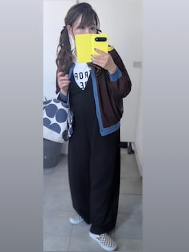 「アイテム（オールインワン・サロペット）」を使った、nさん（レディース・157cm）の夏コーディネート