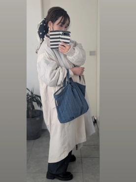 「アイテム（モッズコート）」を使った、nさん（レディース・157cm）の冬コーディネート