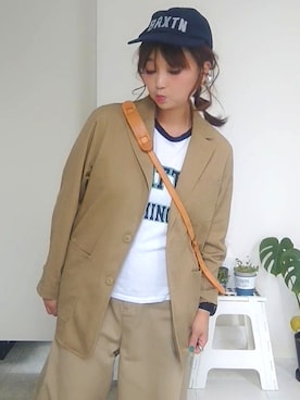 「BRIXTON（ブリクストン）のアイテム」を使った、nさん（レディース・158cm）の春コーディネート