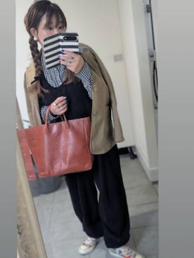 「アイテム（つなぎ/オールインワン）」を使った、nさん（レディース・157cm）の秋コーディネート