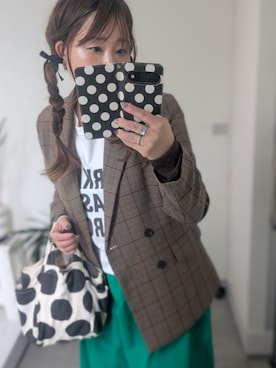 「JOURNAL STANDARD（ジャーナルスタンダード）のアイテム（Tシャツ/カットソー、ホワイト系）」を使った、nさん（レディース・157cm）の春コーディネート