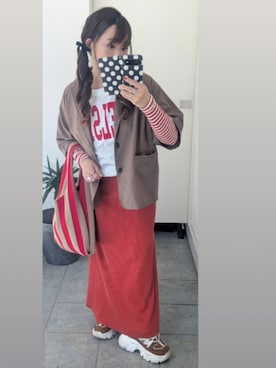 「PAGEBOY（ページボーイ）のプラットチャンキースニーカー（スニーカー、ベージュ系）」を使った、nさん（レディース・157cm）の春コーディネート
