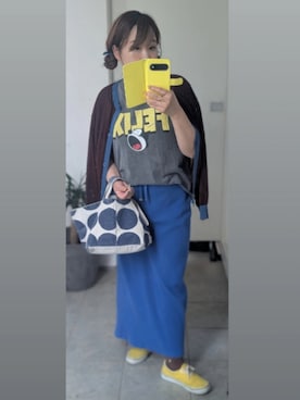「リブスカート」｜nさん（レディース・157cm）の夏コーディネート