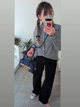 「CIAOPANIC TYPY（チャオパニックティピー）のアイテム（ボストンバッグ）」を使った、nさん（レディース・157cm）の春コーディネート