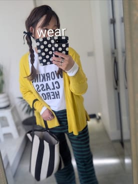 「BEAMS BOY（ビームスボーイ）のジャージー イージー パンツ（その他パンツ、ブルー系）」を使った、nさん（レディース・157cm）の春コーディネート