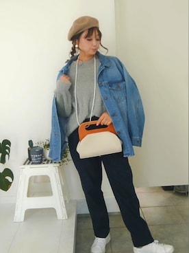 「CIAOPANIC TYPY（チャオパニックティピー）のアイテム（デニムジャケット）」を使った、nさん（レディース・158cm）の冬コーディネート