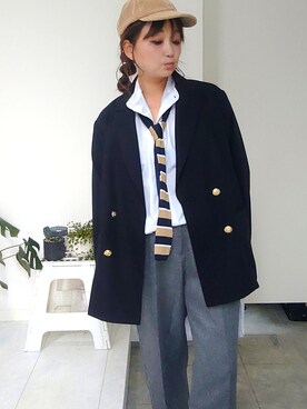 「RODEO CROWNS WIDE BOWL（ロデオクラウンズワイドボウル）のアイテム（その他アウター）」を使った、nさん（レディース・158cm）の秋コーディネート