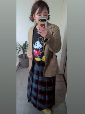 「チュールスカート」｜「アイテム（テーラードジャケット）」を使った、nさん（レディース・157cm）の春コーディネート
