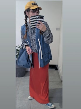 「アイテム（ベスト）」を使った、nさん（レディース・157cm）の秋コーディネート