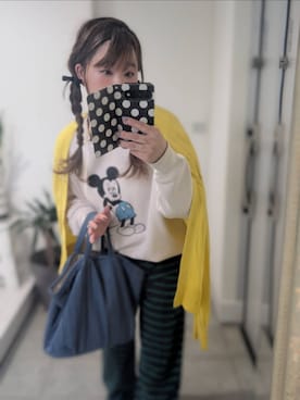 「BEAMS BOY（ビームスボーイ）のジャージー イージー パンツ（その他パンツ、ブルー系）」を使った、nさん（レディース・157cm）の春コーディネート