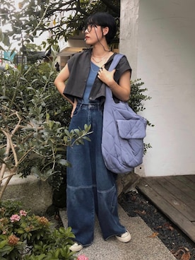 「ITEMS URBANRESEARCH（アイテムズ アーバンリサーチ）のアイテム（その他アウター）」を使った、KellyLeeさん（レディース・166cm）の夏コーディネート
