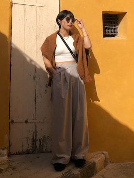 「MEIER.Q（マイヤーキュー）のアイテム（パンツ）」を使った、KellyLeeさん（レディース・166cm）の冬コーディネート