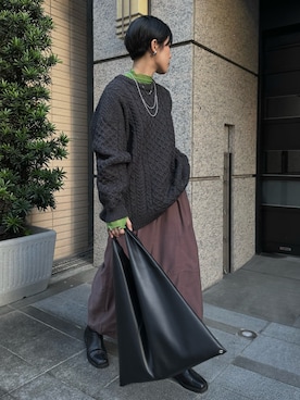 「Soierie（ソワリー）のアイテム（ネックレス）」を使った、KellyLeeさん（レディース・166cm）の春コーディネート