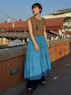 「Auntie Rosa Holiday（アンティローザホリデー）のアイテム（ワンピース）」を使った、KellyLeeさん（レディース・166cm）の春コーディネート