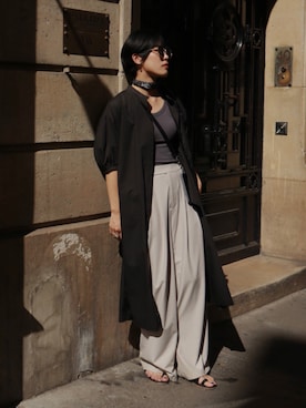 「MEIER.Q（マイヤーキュー）のアイテム（パンツ）」を使った、KellyLeeさん（レディース・166cm）の冬コーディネート