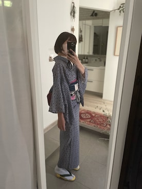 「レース着物」｜かをりさん（レディース・164cm）の夏コーディネート