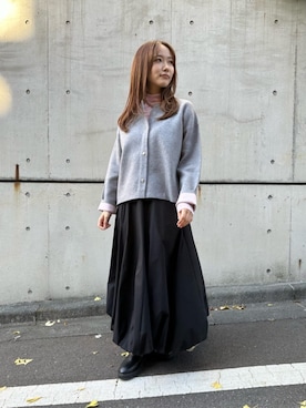 「NATURAL BEAUTY BASIC（ナチュラルビューティーベーシック）の◇マチバルーンスカート（スカート）」を使った、NATURAL BEAUTY BASICさん（レディース・154cm）の冬コーディネート